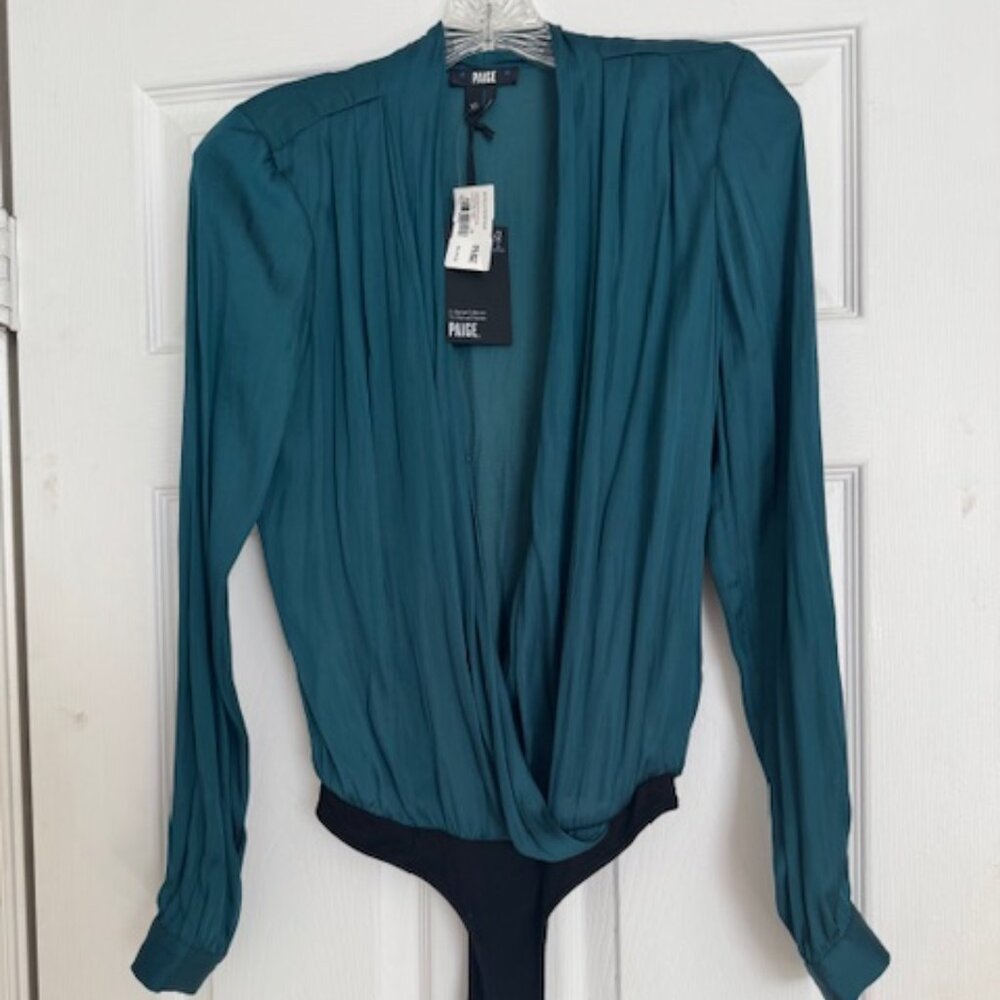 PAIGE SEVILLA bodysuit XS in Midnight Cyan